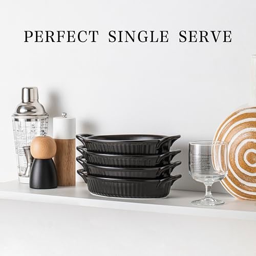Frewinky Au Gratin Baking Dishes,9-inch Ceramic Baking Dish Set with Handles Heat Resistant,Mini Casserole-Dishes for Oven, Porcelain Oval Baking Dishes for Gratin,Casserole and Roasting,White - Image 5