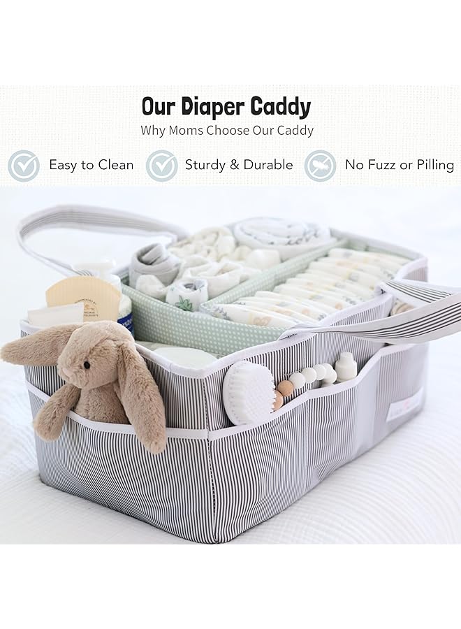 إيروريكس حقيبة تنظيم حفاضات الأطفال كبيرة الحجم للرضع من الأولاد والبنات، سلة استحمام الطفل، ضرورية لغرفة الأطفال - Image 2