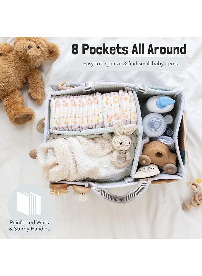 إيروريكس حقيبة تنظيم حفاضات الأطفال كبيرة الحجم للرضع من الأولاد والبنات، سلة استحمام الطفل، ضرورية لغرفة الأطفال - Image 4