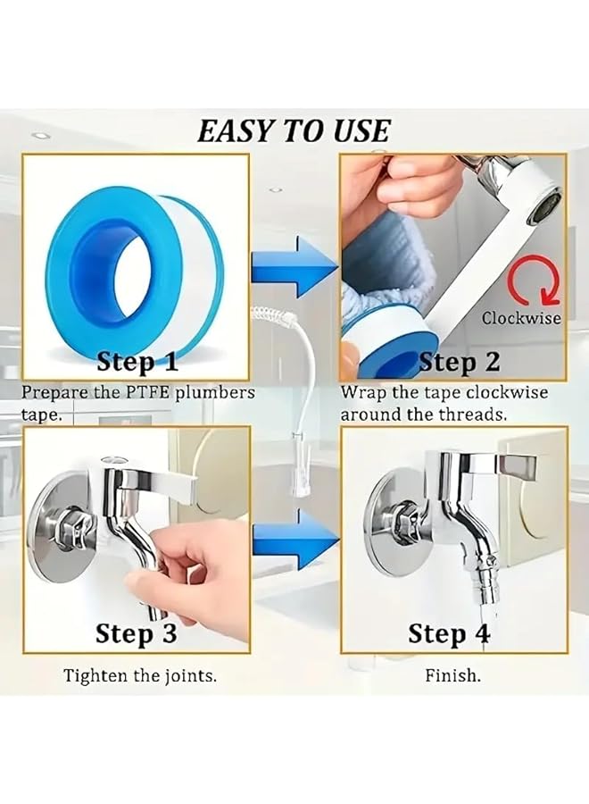 PROMASS promass High Density PTFE Tape for Potable and Hot Water Applications, 12mm x 0.075mm x 12m, Premium Thread Seal Tape for Reliable Leak-Proof Plumbing Solutions (2)  - Image 5
