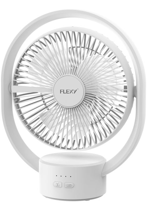 Rechargeable Table Desktop Fan Air Circulator Fan Small, Quiet, with Illuminated Power, Perfect for Whole Room Cooling