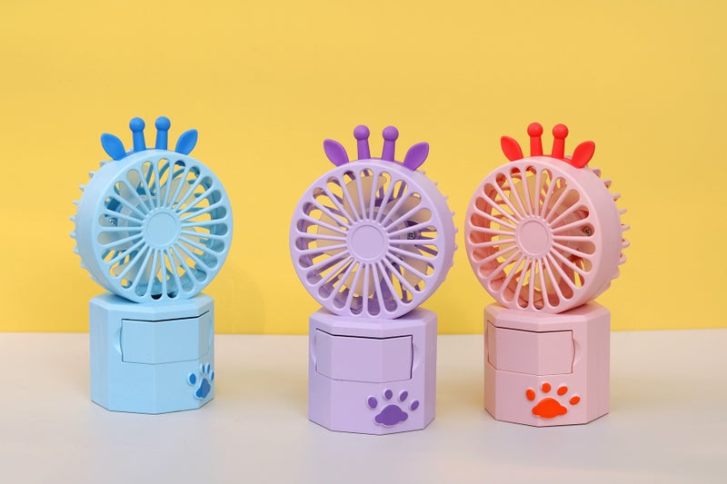 New Candy Color Mini Fan Cute Pet Drawer Desktop Small Fan Usb Charging Portable Children Gift Fan - Image 1