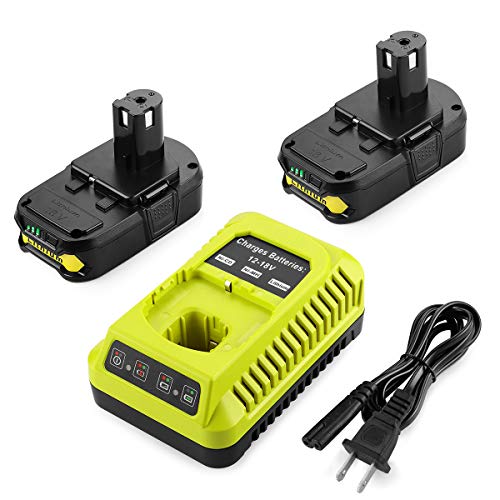 Energup 2Pack 18Volt P102 Replace for Ryobi 18V Batteries and Charger Combo 3.5A, for 18 Volt ONE Plus P103 P104 P105 P107 P109 P190 P191 P122 for Ryobi 18v Lithium Battery - Image 1