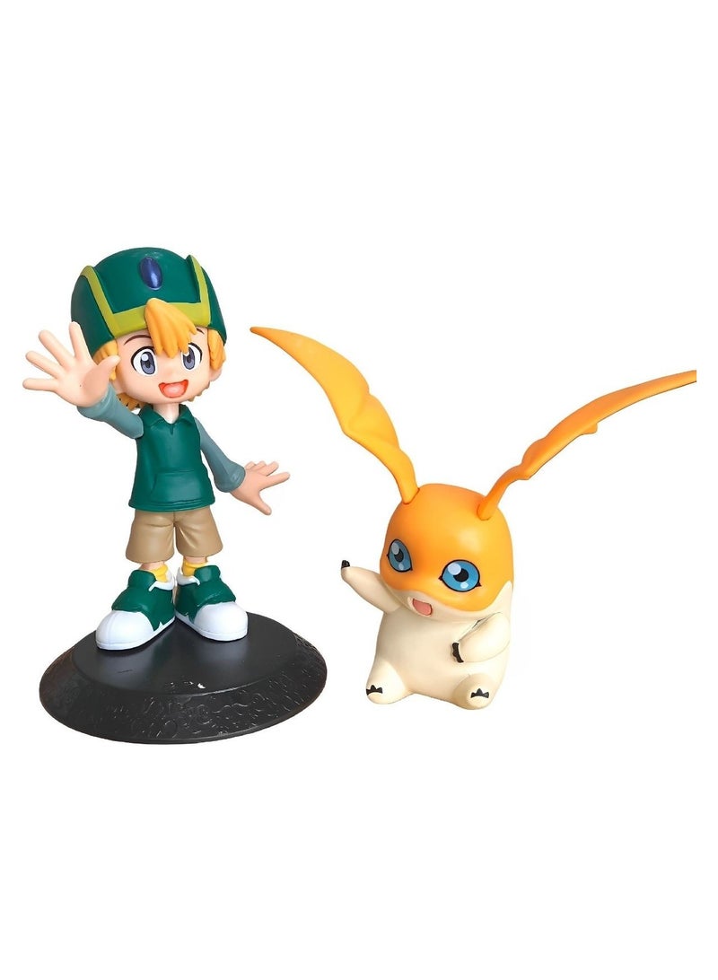 Digimon Figure of the handsome Takeru Takeshi and the special Digimon from the anime Digital Heroes Digimon 12cm 