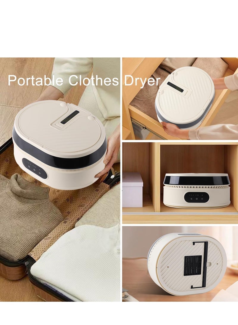 Portable Clothes Dryer, Mini Dryer as Fast as 30 Minutes (Customizable) For Apartment Home Travel RV Dorm, Compact Foldable Mini Dryer For Clothes, Underwear, Baby Clothes, Timer Function, LED UV, Hanger, Light Strip (Beige)  - Image 3