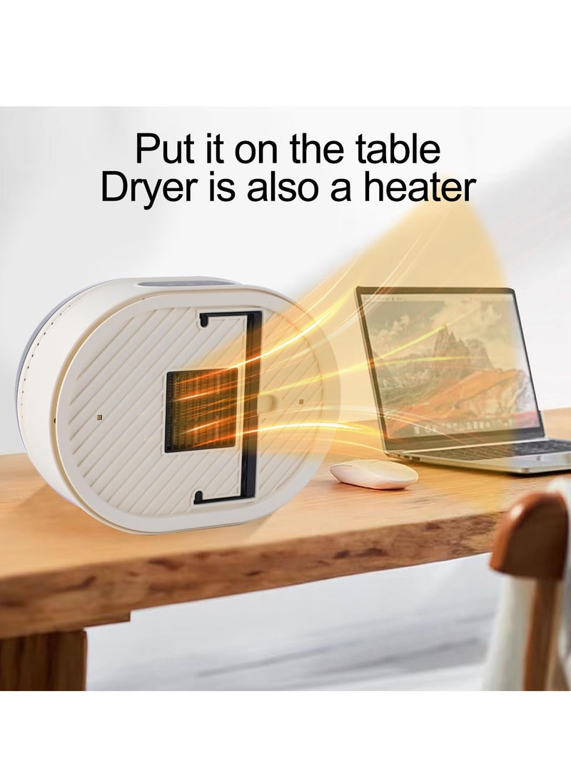 Portable Clothes Dryer, Mini Dryer as Fast as 30 Minutes (Customizable) For Apartment Home Travel RV Dorm, Compact Foldable Mini Dryer For Clothes, Underwear, Baby Clothes, Timer Function, LED UV, Hanger, Light Strip (Beige)  - Image 5