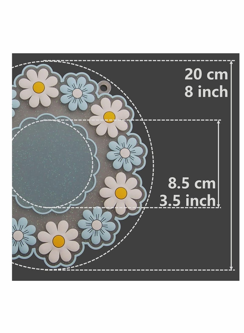 وسادة عزل سيليكون دייזى، 8 إنش، مجموعة من 6 قطع، حصائر أكواب مضادة للانزلاق مع حافة وثقب للتعليق، ديكور طاولة لأكواب الشاي والقهوة في الهواء الطلق - Image 2