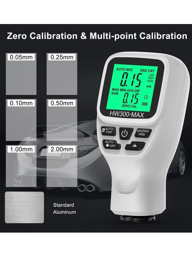 HW300-MAX Coating Thickness Gauge Anti slip Coating Film Gauge High precision Automotive Paint Powder Layer Thickness Gauge - Image 2