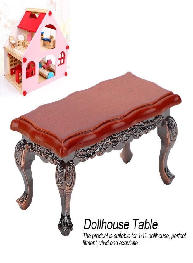 زيروديس 1:12 أثاث دمية مصغرة، طاولة قهوة محاكاة مصغرة مع نموذج صغير بارز ملحقات بيت الدمية لبيت الدمية لعبة ديكور المنزل مشهد التصوير (طاولة) - Image 3