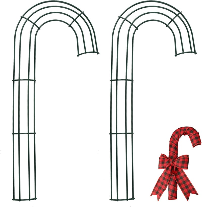 Linsuminn Christmas Candy Cane Wreath Frames - 14 Inch - Image 1