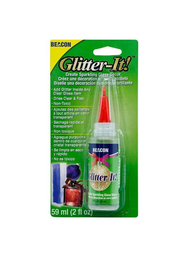 Beacon Adhesives BEACON Glitter-It! Quick-Drying, Crystal Clear, Non-Toxic Glue for Sparkling Glass Decor & Ornament Crafting, 2-Ounce  - Image 2