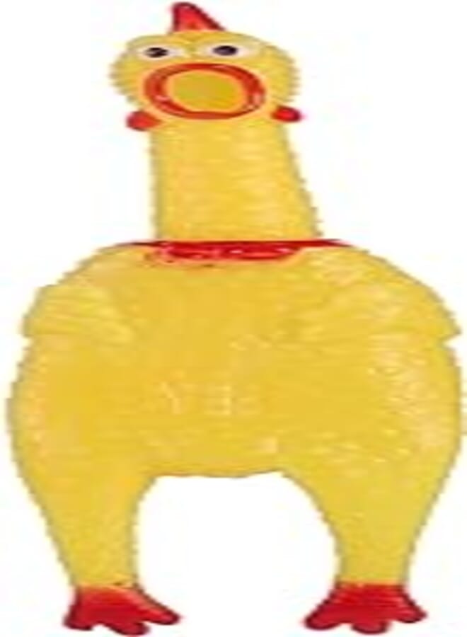 NUOBESTY Squeeze Chicken Toy, Screaming Chicken Toy Rubber Squawking Chicken Toy Novelty Screaming Chicken Toy for Boys Girls Pets