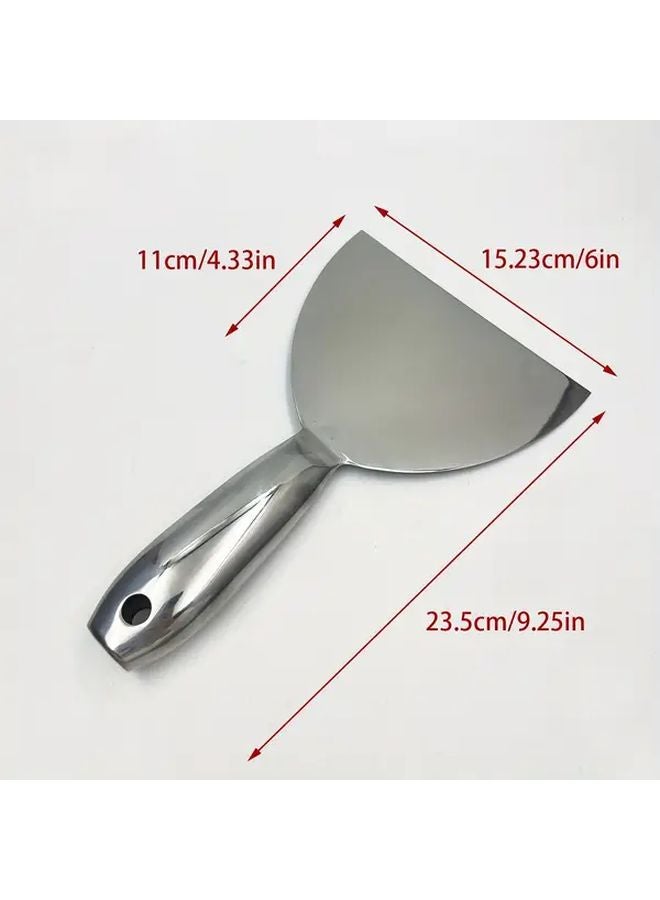 6 Inch Stainless Steel Scraper Large Oil Ash Knife Floor Glass Cleaning Spatula - Image 1