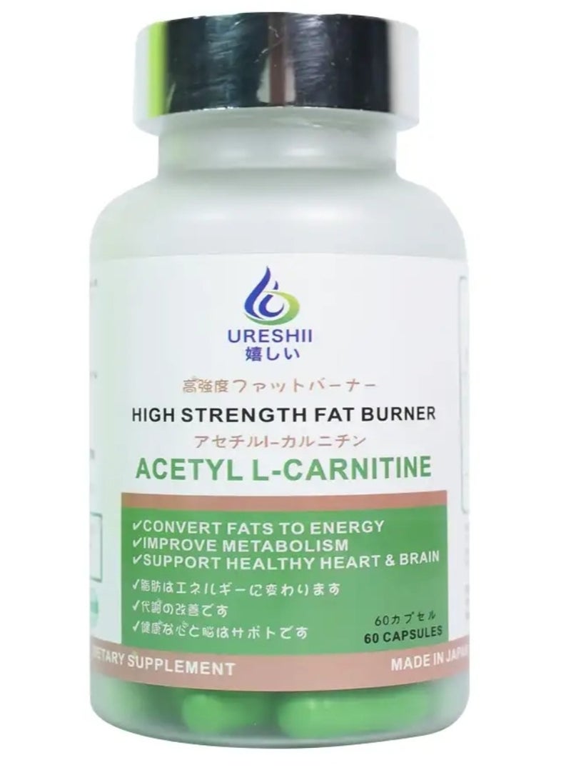 Ureshii  High Strength Fat Burner Acetyl L-Carnitine 60 Capsules