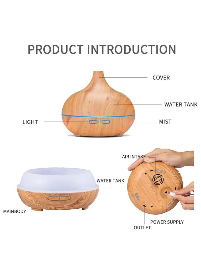 Cuisine Art Cuisine Art Essential Oil Diffuser, 550ml Oil Diffuser with 4 Timer, Aromatherapy Diffuser with Auto Shut-Off Function, Cool Mist Humidifier BPA-Free for Bedroom Home, Brwon- White  Top