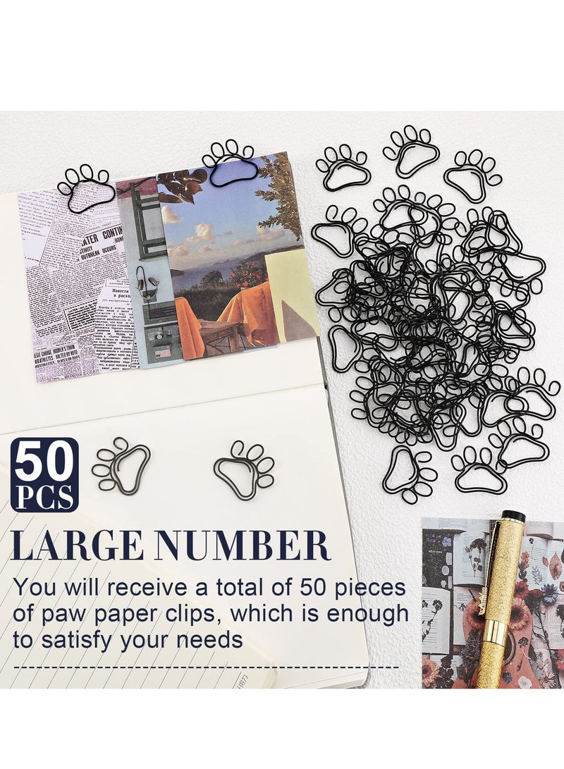 Excefore 50 Adorable Paw Paper Clips - Cute Dog Shape Paperclips for Work, School, and Office Supplies - Perfect Animal Bookmark and Gift for Dog Lovers and Cat Lovers (Black) - Image 4