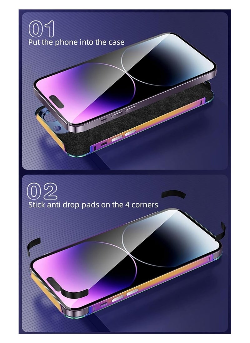 Color Fans for iPhone 14 Pro Max 6.7 inch Complete Aluminum Alloy Case Cool Shiny Plating Metal Super Light Slim Phone Case Cover Shell  - Image 3