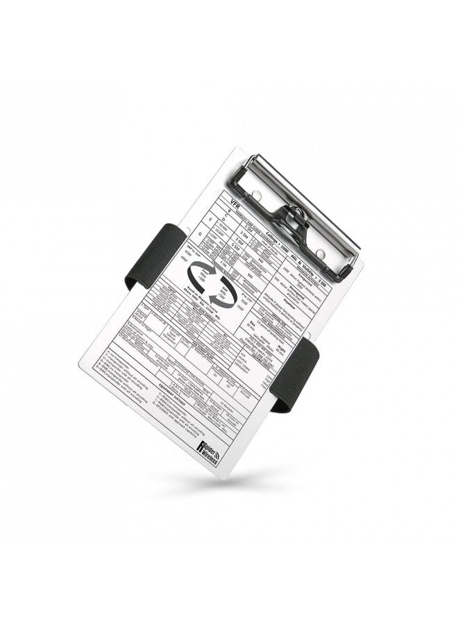 R SPIDER WIRELESS R SPIDER WIRELESS Pilot Kneeboard (VFR), Aluminum Kneeboard with Metal Clip and Pen Holder, Durable Elastic Strap - Image 4