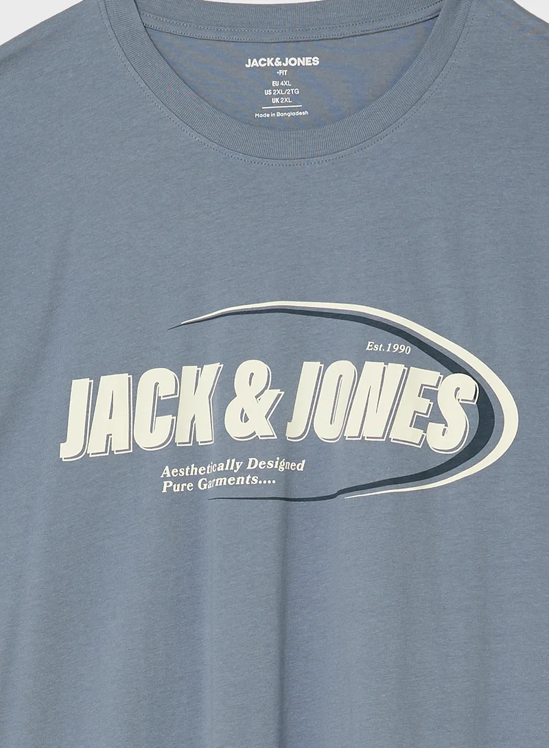 JACK & JONES Plus Size Logo Crew Neck T-Shirt