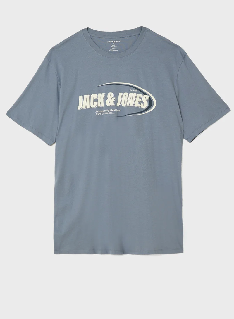 JACK & JONES Plus Size Logo Crew Neck T-Shirt