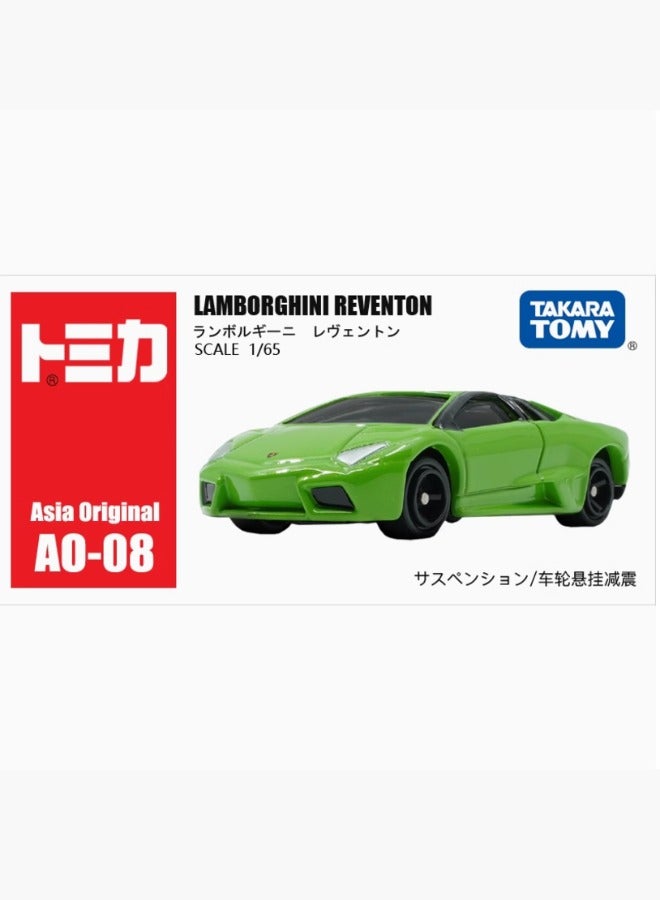 TAKARA TOMY Takara Tomy Asia Original AO-08 1/65 Lamborghini Reventon Green Diecast  - Image 1