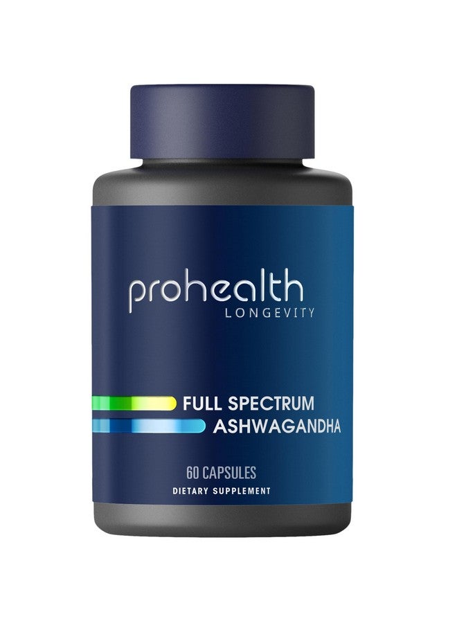 ProHealth مكمل بروهيلث أشواغاندا 60 كبسولة، مستخلص جذور عضوي ومسحوق، أشواغاندا للنساء والرجال، يدعم التوتر والنوم - Image 1