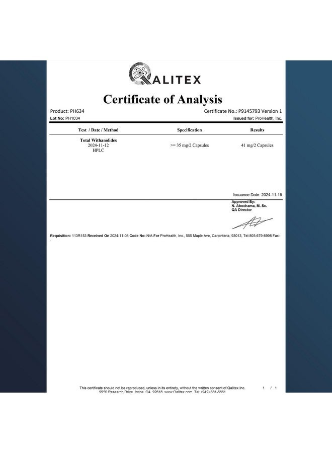 ProHealth مكمل بروهيلث أشواغاندا 60 كبسولة، مستخلص جذور عضوي ومسحوق، أشواغاندا للنساء والرجال، يدعم التوتر والنوم - Image 3