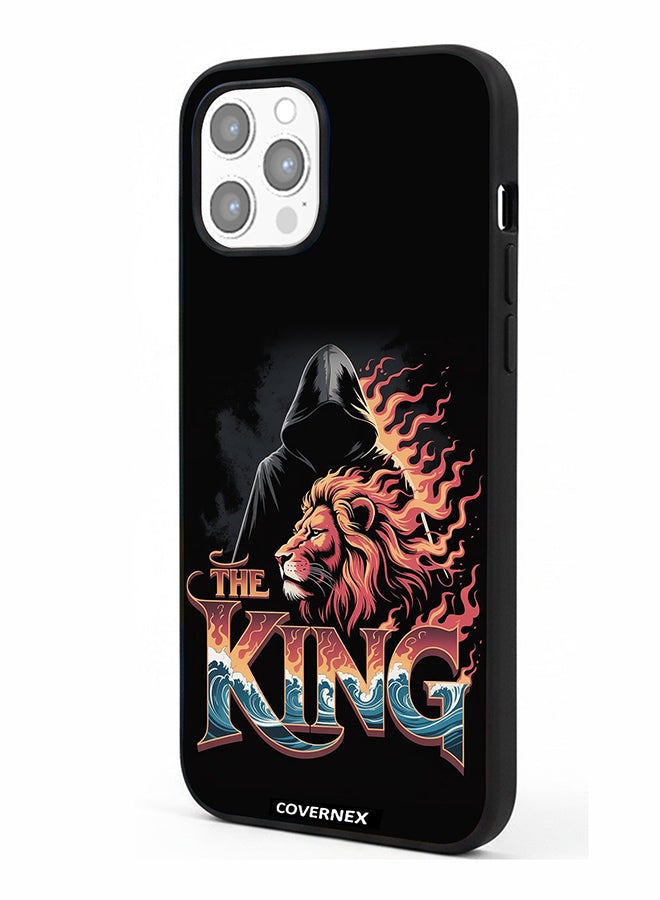 Covernex Apple iPhone 12 Pro Max Protective Case Cover Printed Featuring The King Lion and Hooded Figure - Image 1