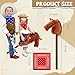 Poen 4 Pack Light Brown Horse Stick with Sound Red and Blue Bandana Set 276 Toys Stick Horse Western Cowboy Bandana with Neighing Sound for Boys Girls Fun Pretend Games - Image 4