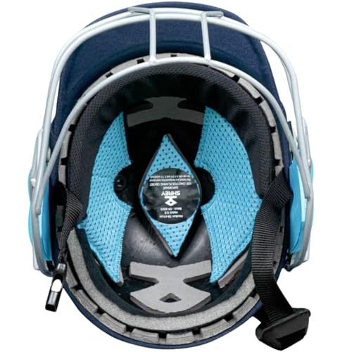 Shrey Match 3.0 Mild Steel Visor Cricket Helmet | Helmet with Adjustable Steel Visor, Air Vent Holes | Comfortable Fit | Better Visibility (Navy - M) - Image 3