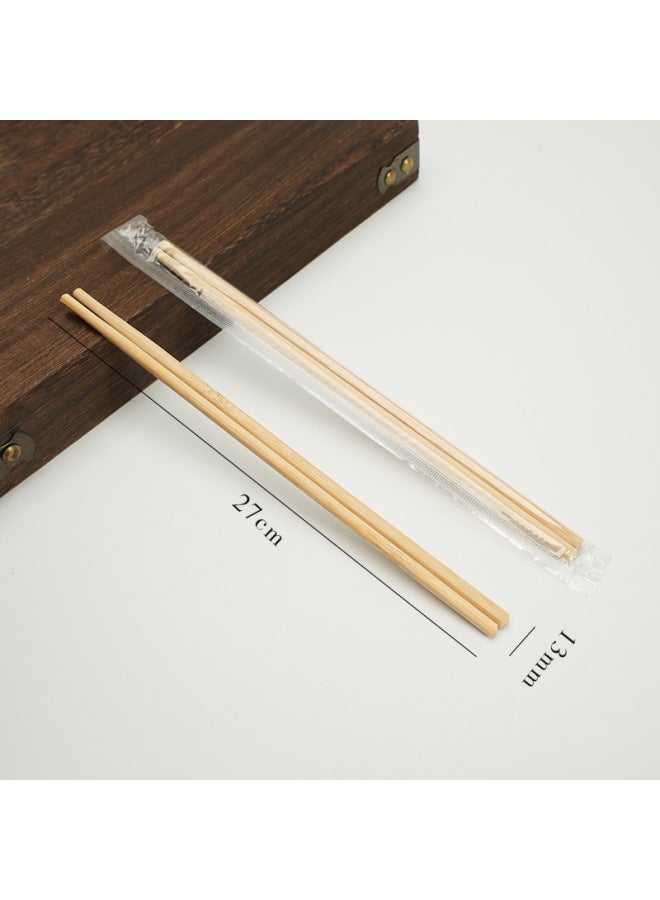Wholesale Carbonized Bamboo Chopsticks Disposable Independent Packaging No Paint No Wax Restaurant Hotel Hot Pot Take-out Chopsticks-Specifications:7×7mm×30cm Carbonized Belt Section [individually Packaged]  - Image 1