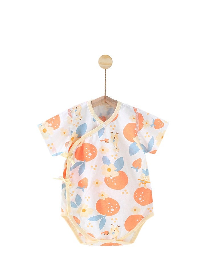(52cm)Baby short-sleeve bodysuit, summer thin style, newborn clothes, pure cotton seamless baby jumpsuits, triangle romper 