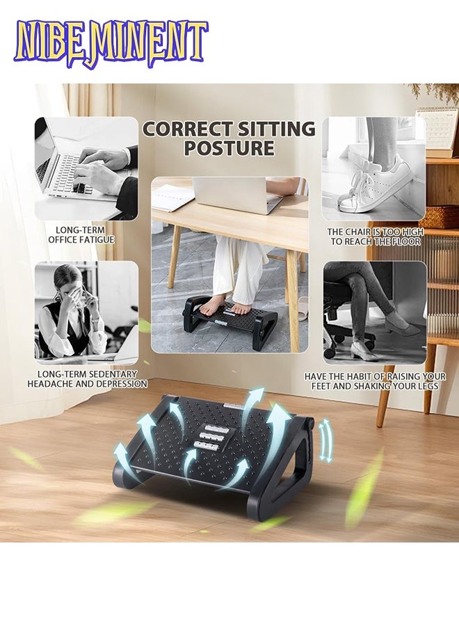 NIBEMINENT Foot Rest for Under Desk at Work - Ergonomic Foot Stools for Under Office Desk - Rocking Footrest with Roller Massager - Leg Rest for Chair, Computer Gaming - Promote Leg Circulation - Image 5