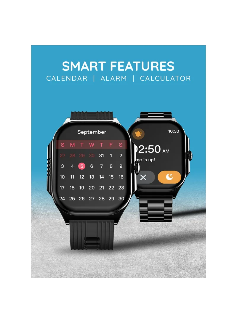 Pebble Alive 1.99" Smartwatch for Men and Women, AMOLED Display, Always On, Bluetooth Calling, Health Suite, Multi-Sports Modes, Sleep Monitor, Alarm & Notification
