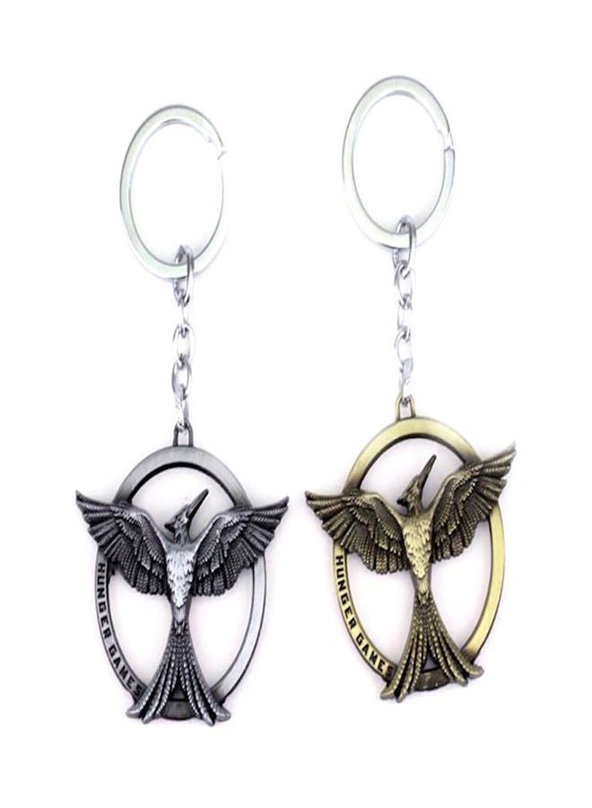 نيبمينينت مجموعة سلسلة مفاتيح من المعدن بدلاية بتصميم طائر ريريب موكينج فيلم The Hunger Games قطعتين