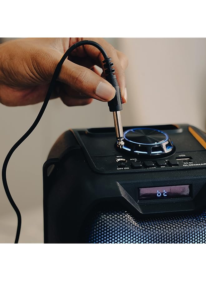 Olsenmark 2X4 Inch Bluetooth Party Speaker Built In Lights Omms1289 Rechargeable Karaoke Machine Works With Bt Aux Fm Usb Tf Card 200W Pmpo Party Speaker - Image 4