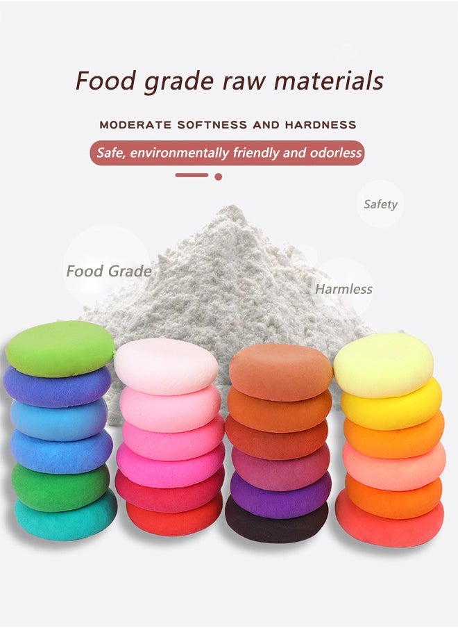 J&J - 36 Colors DIY Plasticine Fluffy Foam Clay Set for Kids Educational Ultra Light Modeling Clay Interactive Toys with Tools and Ziplock Bag - Image 1