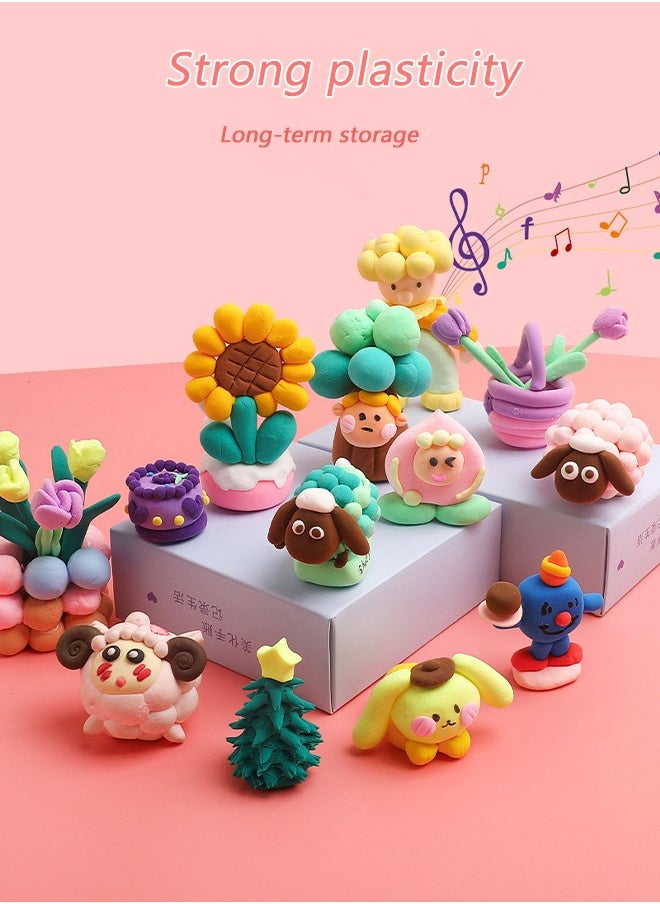 J&J - 36 Colors DIY Plasticine Fluffy Foam Clay Set for Kids Educational Ultra Light Modeling Clay Interactive Toys with Tools and Ziplock Bag - Image 1