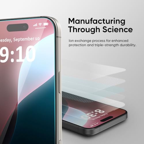 FLOLAB NanoArmour ONETIME for iPhone 16 Pro Max Screen Protector, Case Friendly, Tempered Glass, Ultra Clear, Edge Reinforced, Easy Install, Dust-Free, Scratch Resistant - 2 Pack - Image 2