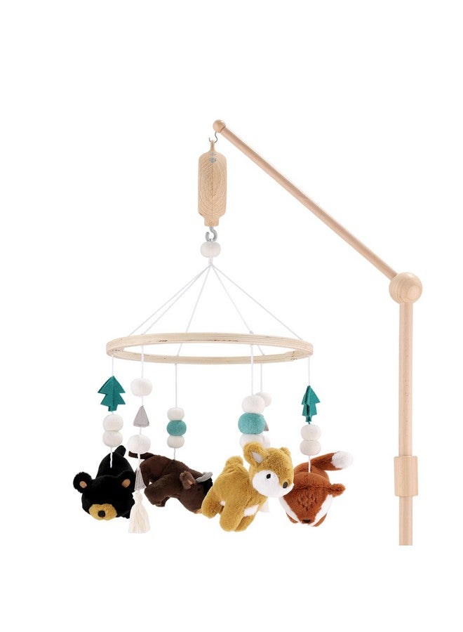 The Peanut Shell The Peanutshell Crib Mobile for Boys or Girls - Wooden Musical Baby Crib Mobile with 12 Lullabies, Western Woods Baby Western Woods Nursery Decor - Image 1
