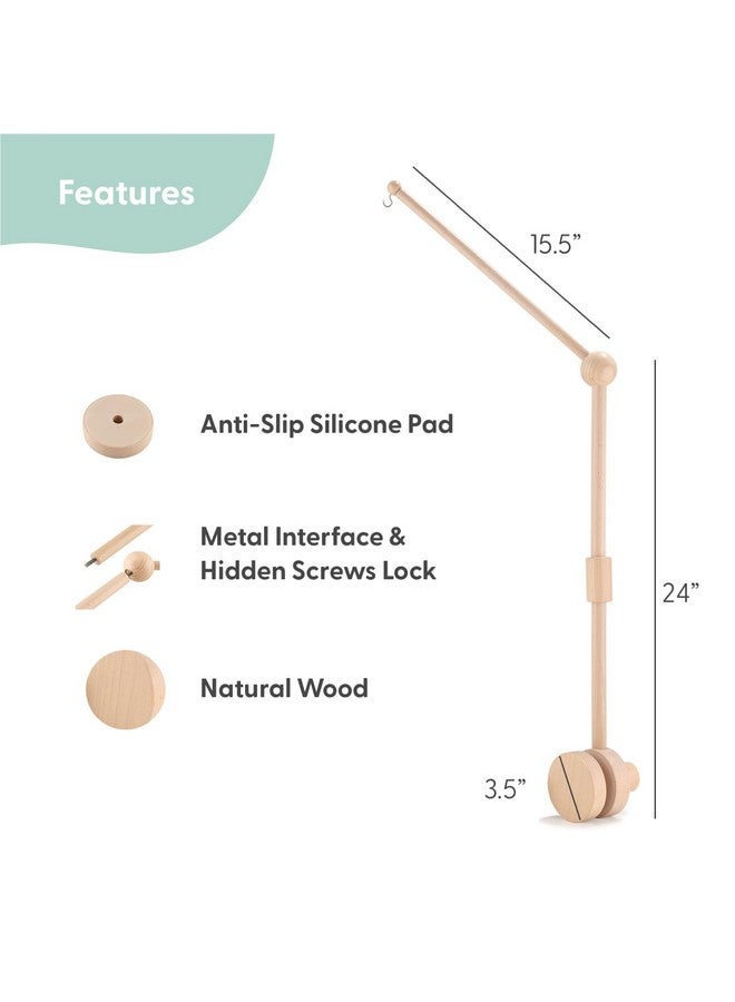 The Peanut Shell The Peanutshell Crib Mobile for Boys or Girls - Wooden Musical Baby Crib Mobile with 12 Lullabies, Western Woods Baby Western Woods Nursery Decor - Image 2