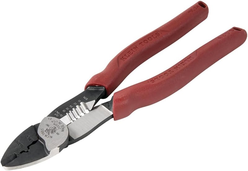 Klein Tools 2005N Wire Cutter, Made in USA, Stripper, Crimper Tool, Strips 10-18 AWG Stranded, Crimps 10-22 AWG Terminals, with Shear Cutter - Image 1