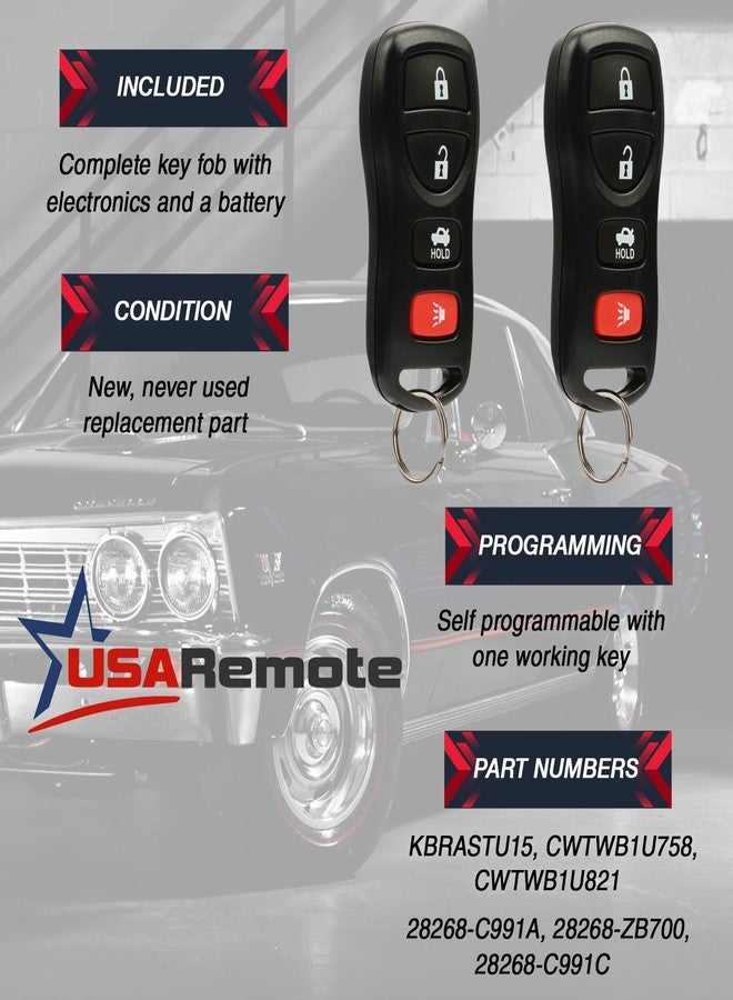 USARemote 2x Keyless Entry Remote Key Fob 4btn for I35 G35 350Z Altima Maxima Sentra - Image 3