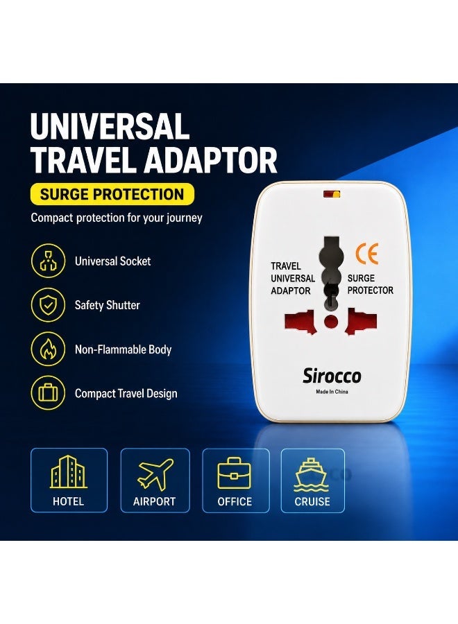 SIROCCO Travel Adaptor Universal All-In-One With Surge Protection, Sirocco 931L - Image 1