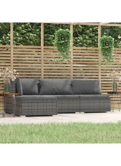 vidaXL 4 Piece Garden Lounge Set with Cushions Grey Poly Rattan - pzsku/Z643FB505919031986519Z/45/_/1696418175/2c8542db-1f62-4eff-be38-955286e905fb