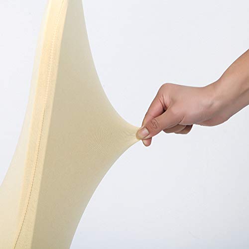 Peomeise 12pcs Stretch Spandex Chair Cover for Wedding Party Dining Banquet Event (Champagne, 12) - Image 5