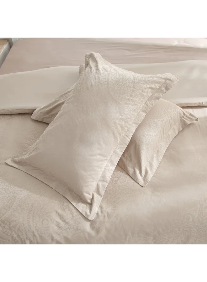 Home Box Opulent Luxe Printed 3-Piece Cotton Jacquard Super King Duvet Cover Set - 220x240 cm