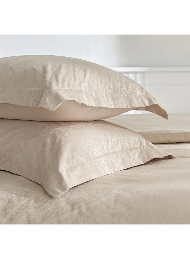 Home Box Opulent Luxe Printed 3-Piece Cotton Jacquard Super King Duvet Cover Set - 220x240 cm