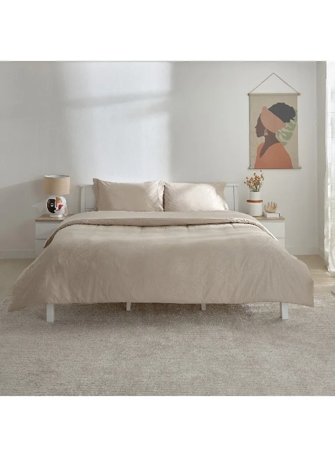 Home Box Opulent Luxe Printed 3-Piece Cotton Jacquard Super King Duvet Cover Set - 220x240 cm