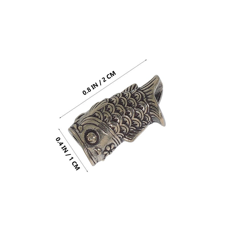 Vintage Copper Koi Fish Pendant Charm Set Antique Metal Beads for Jewelry Making - Image 3